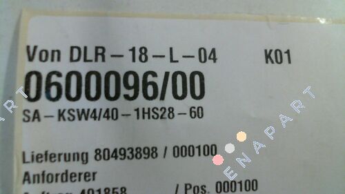 P/n: 0600096/00, Type: SA-KSW4/40-1HS28-60