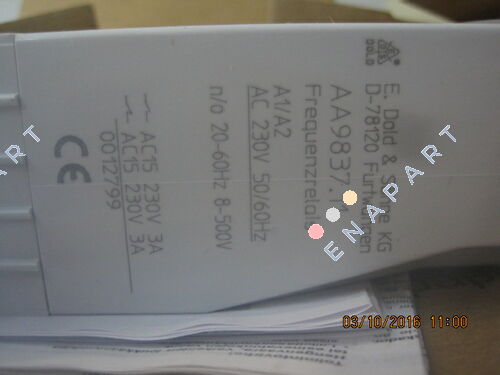 p/n: 0012799, Type: AA9837.11 20-60HZ UH AC50/60HZ 230V Releu de frecvență
