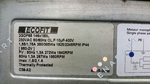2GDF65 146x180L C39-A2 ventilator centrifugal