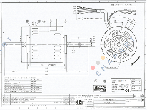 3FL 190-50 3V Motor ventilator