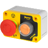 Emergency PB Ø 40 and PB with rubber cap,with enclosure